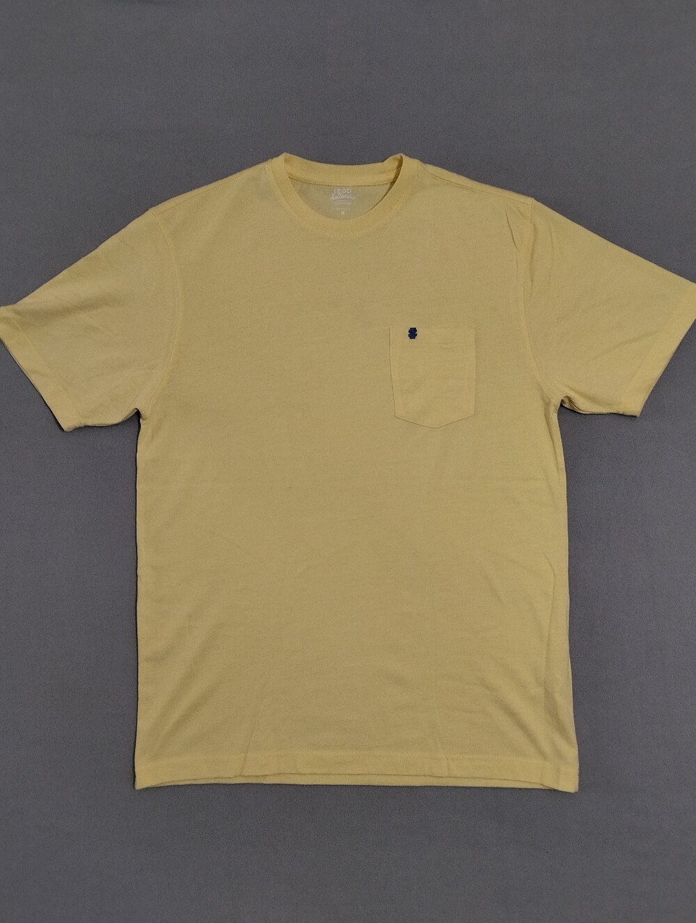 Izod Saltwater Chatham Point Men's Cotton T-Shirt Chest Pocket Yellow Pre-owned